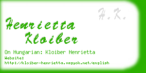 henrietta kloiber business card